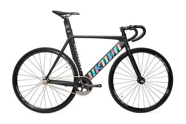 Unknown Singularity Black Chameleon fixed gear bike - full side view