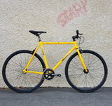 UNKNOWN SC-1 YELLOW 4130 CROMO FIXIE  | COMPLETE BICYCLE