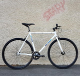 UNKNOWN SC-1 WHITE 4130 CROMO FIXIE  | COMPLETE BICYCLE