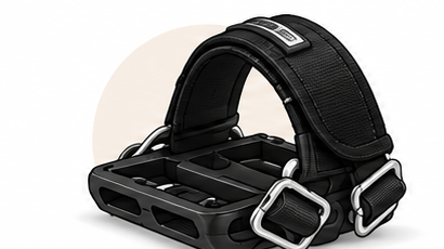 Free pedals and foot straps graphic